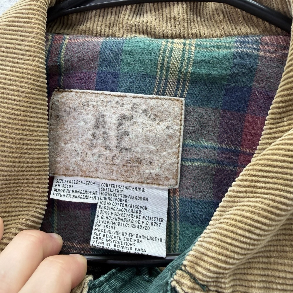 Vtg American Eagle Mens Barn Chore Coat Jacket S Corduroy Button 90's Grunge S - Picture 4 of 6